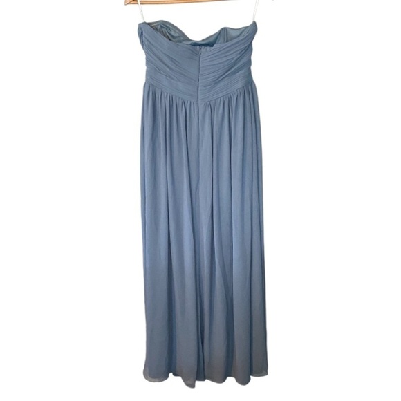 Lulu's Endless Glamour Slate Blue Pleated Strapless Maxi Dress - Picture 3 of 10